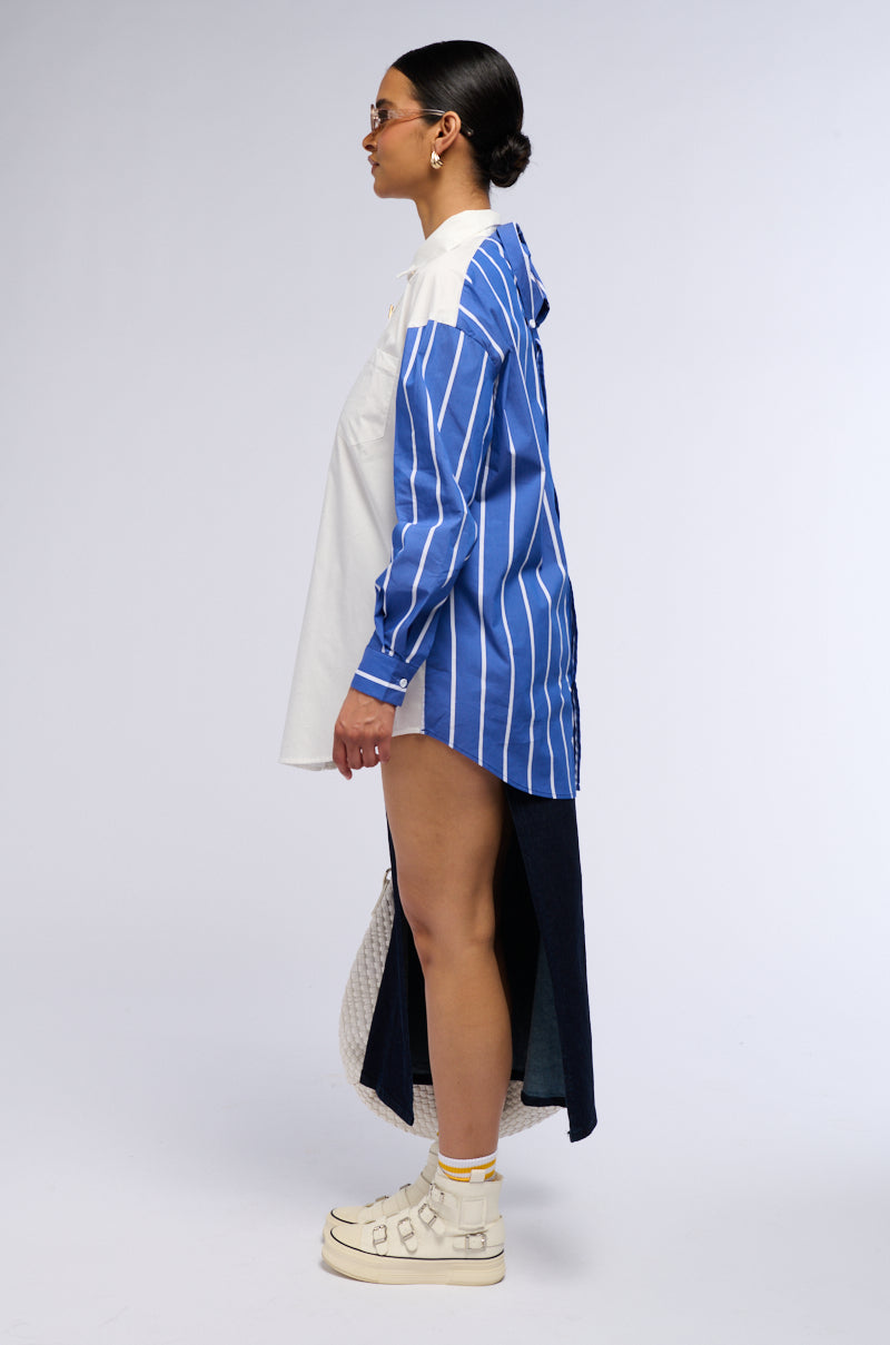 Side View Stop & Stare Reversible Button Down Poplin Shirt