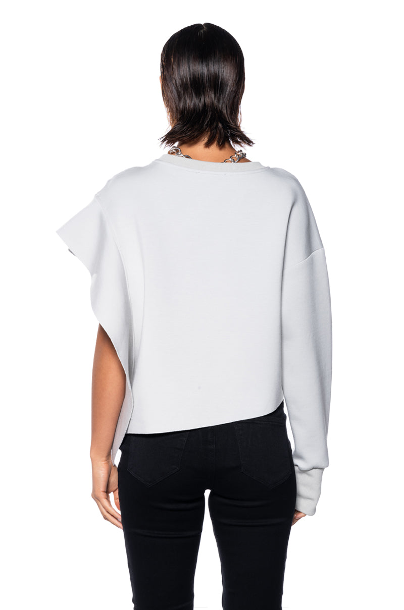 Extra View Straight To It Scuba Ruffle Detail Sweatshirt 5