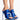 Front View Strap In Stiletto Mule Sandal In Blue