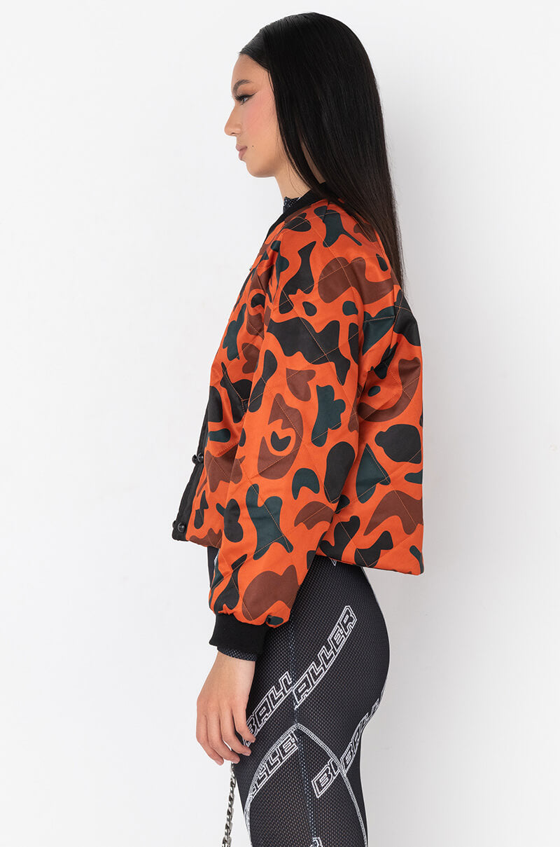 Back View Street Style Camo Bomber