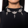 Front View Striking Embellished Statement Necklace