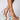 Front View Stroll Down Memory Lane Chunky Heeled Sandal in Nude Patent