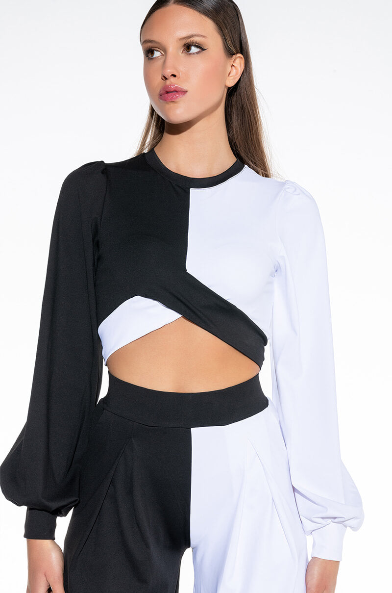 NALA COLORBLOCK CROPPED BLOUSE view 0