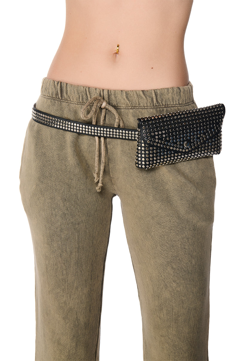 Front View Studded Fanny Pack Belt 0