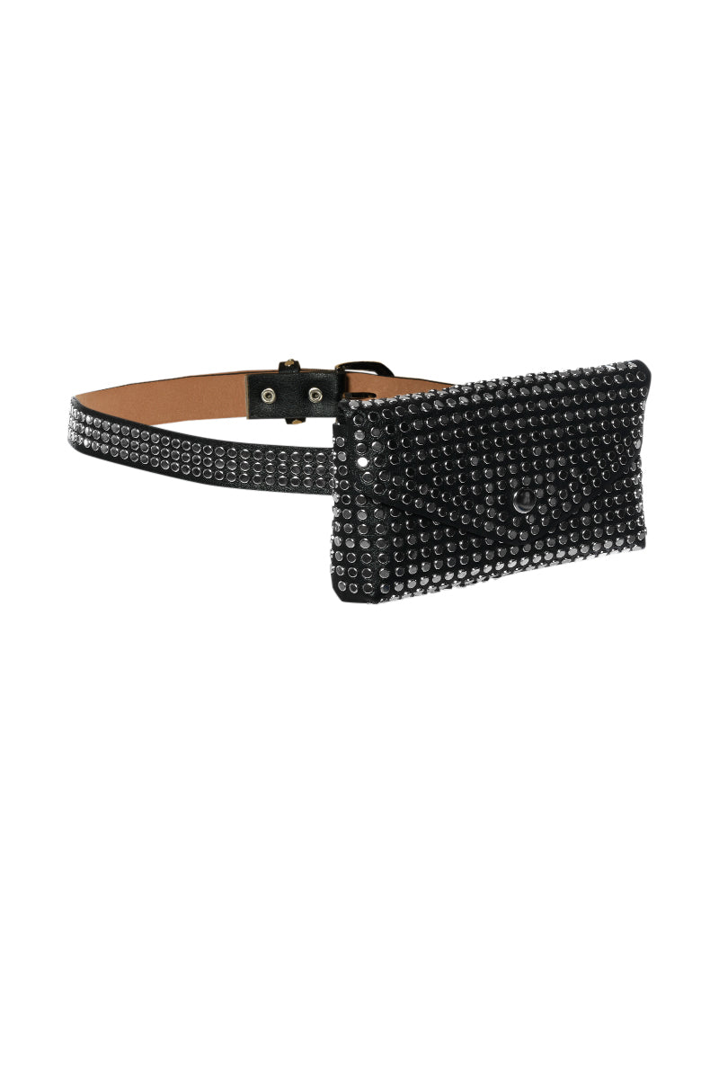Back View Studded Fanny Pack Belt