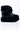 Back View Stupid Love Furry Wedge Boot in Black