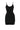 The REYLA MINI BODYCON DRESS IN BLACK by AKIRA Label is a sleeveless piece featuring thin shoulder straps and a stretchy bodycon fit, designed to highlight an hourglass silhouette with its mini hem.