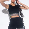 Front View Suga Boo Rhinestone Detail Top in Black