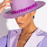 Front View Summer Criminal Chain Purple Straw Hat