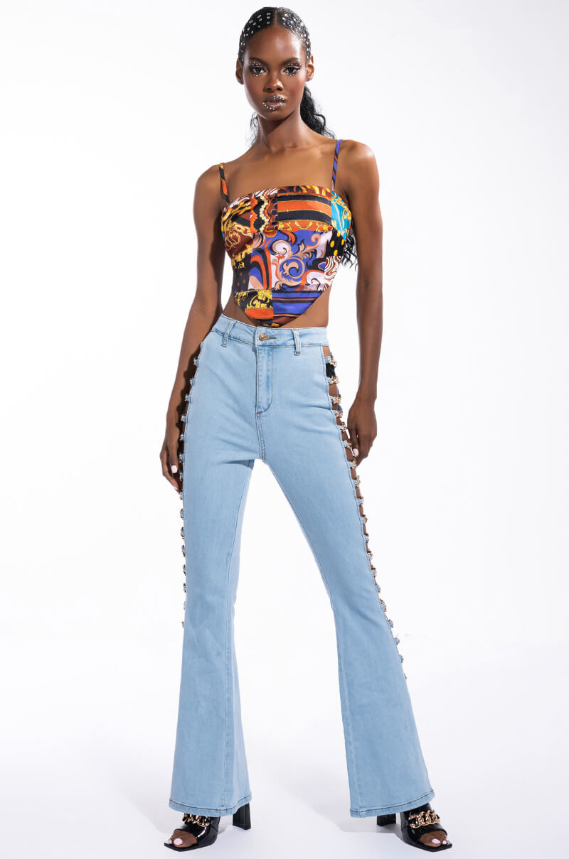 Side View Summer Love Scarf Tie Back Blouse