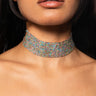 Front View Summertime Fine Choker In Silver