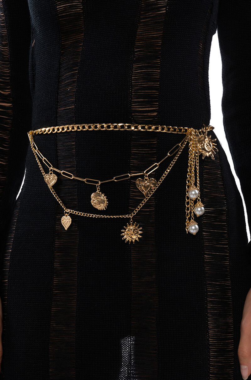 Front View Sun Goddess Chain Belt