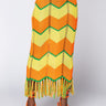 Front View Sun Kissed Knit Midi Skirt in Yellow Multi