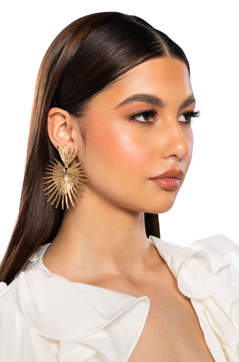 Front View Sunburst Statement Earring