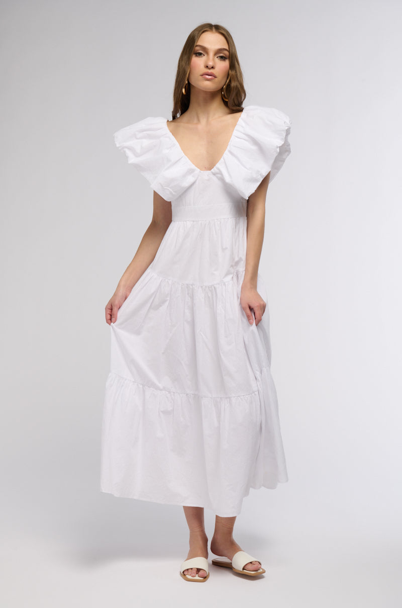 SUNDAY MARKET POPLIN CAP SLEEVE MAXI DRESS AKIRA SUNDAY MARKET POPLIN CAP SLEEVE MAXI DRESS AKIRA