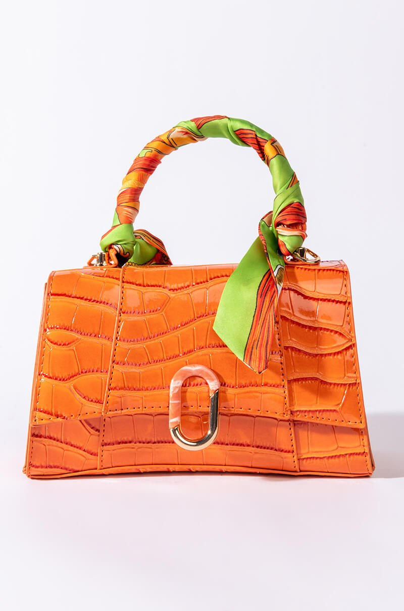 Side View Sundream Batwing Orange Scarf Purse