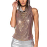 Front View Sunna Metal Chain Top With A Hood