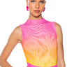 Front View Sunrise Ombre Mesh Bodysuit