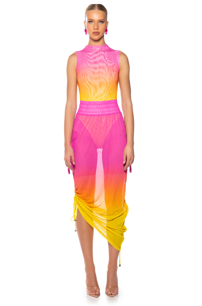 Extra View Sunrise Ombre Mesh Bodysuit