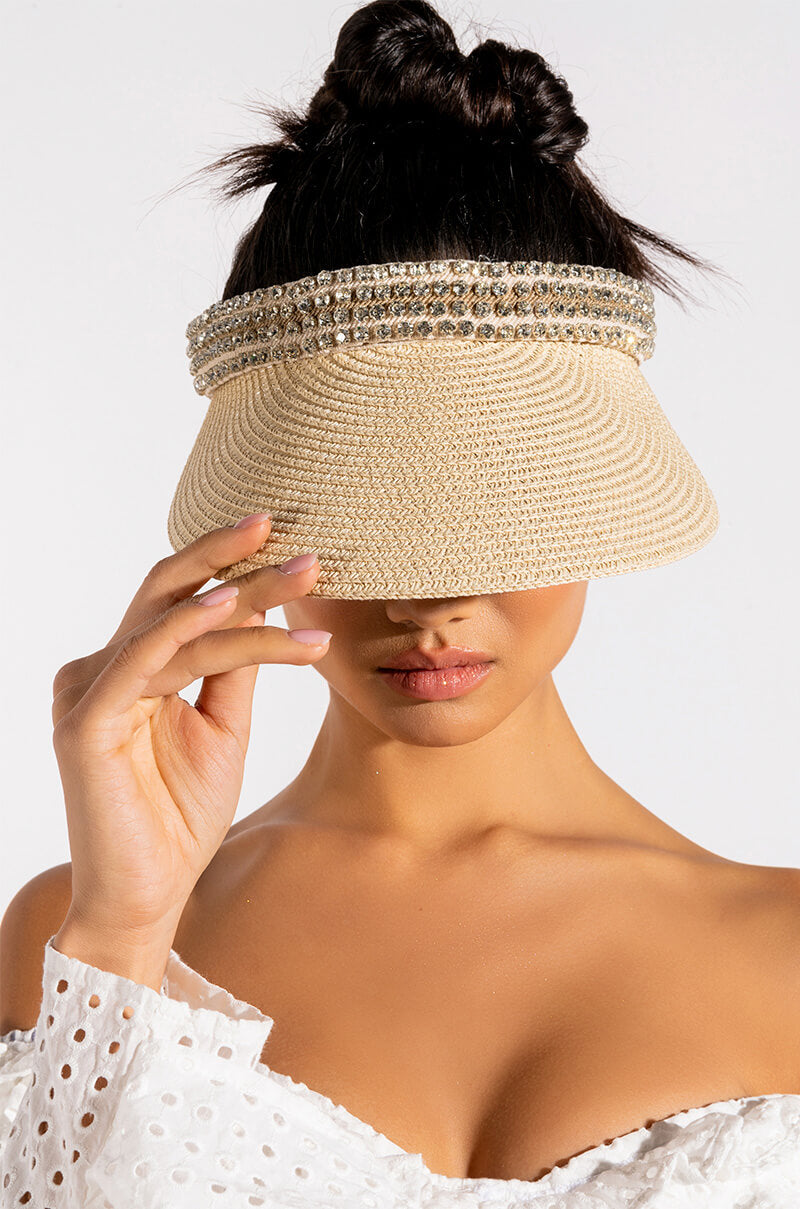 SUNS OUT RHINESTONE SUN VISOR view 0