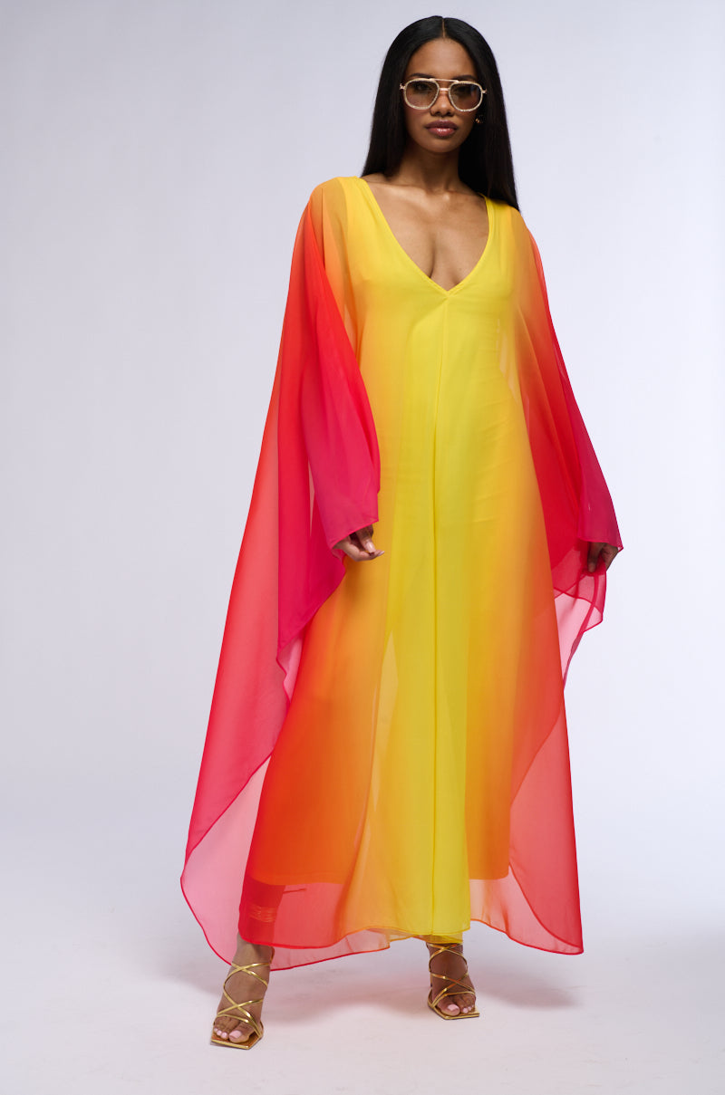 SUNSET OMBRE CHIFFON JUMPSUIT view 0