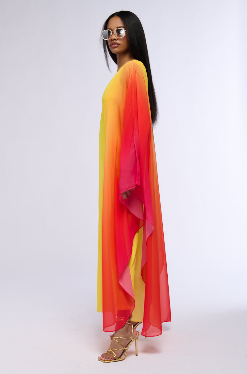 Full View Sunset Ombre Chiffon Jumpsuit