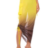 Front View Sunset Ombre Mesh Adjustable Midi Skirt