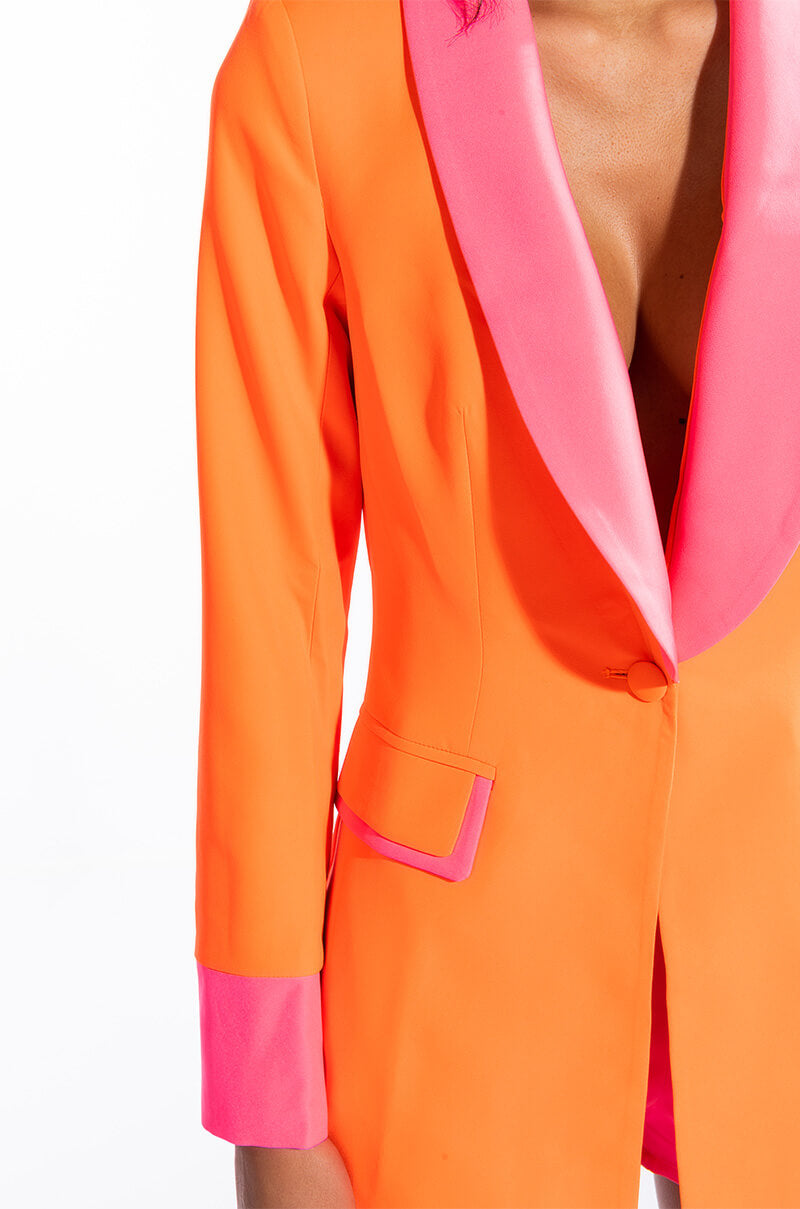 Extra View Sunsets In Miami Neon Fitted Blazer
