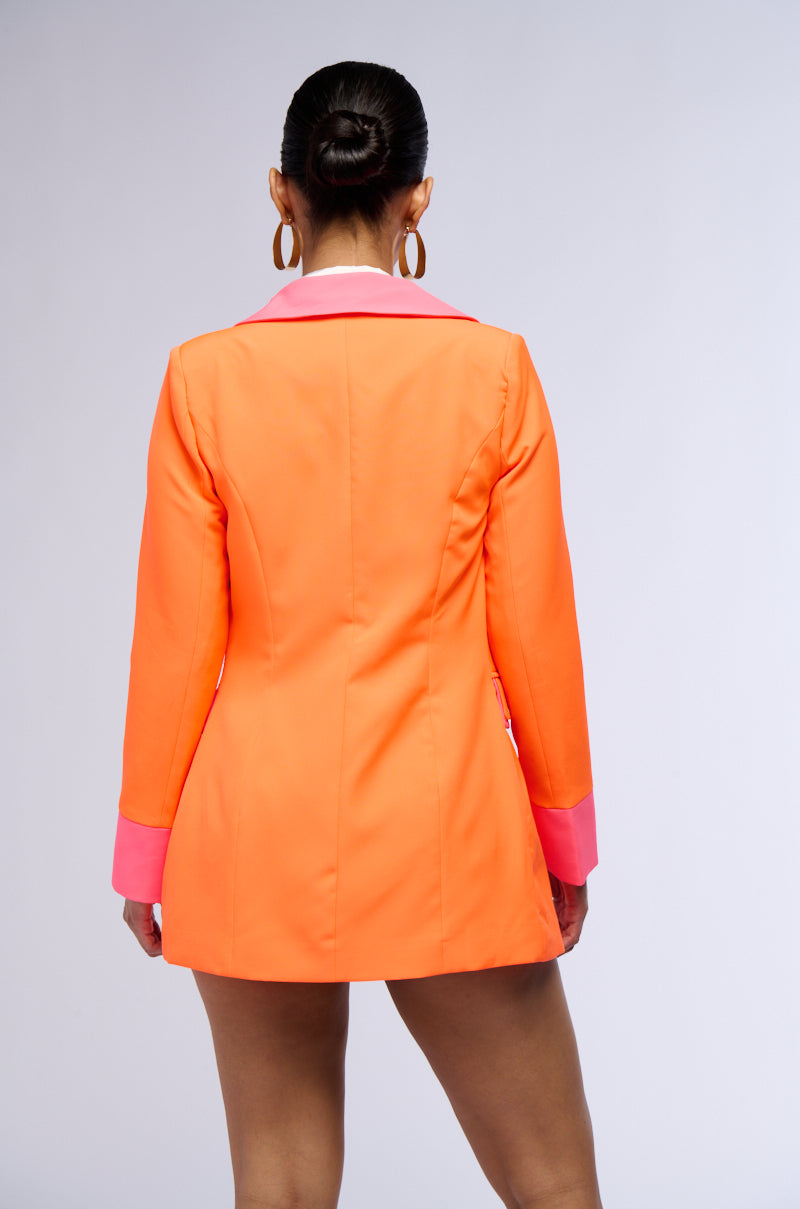 Extra View Sunsets In Miami Neon Fitted Blazer