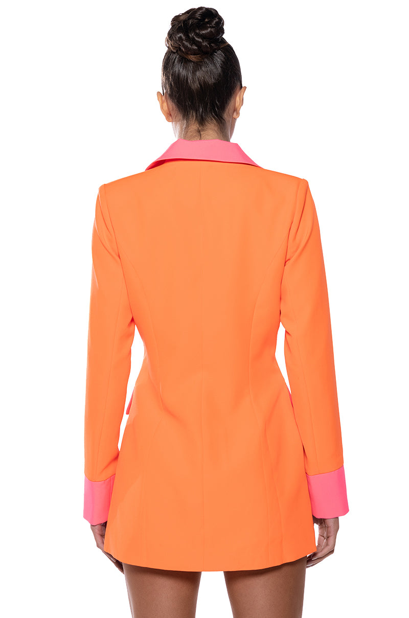Extra View Sunsets In Miami Neon Fitted Blazer