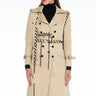 Front View Super Model Vibes Lace Up Trench Coat