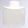 Back View Supernova Fringe Brim Hat In White