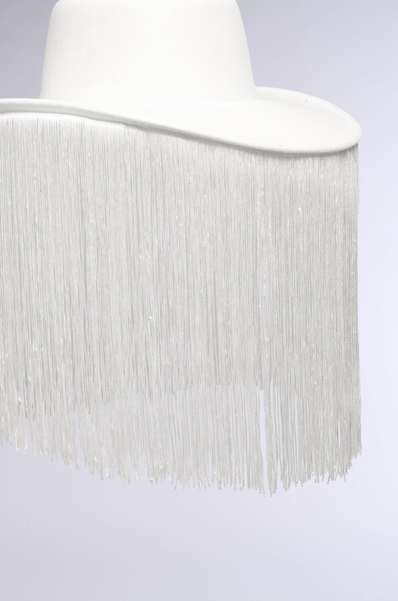 Full View Supernova Fringe Brim Hat In White