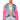 Front View Supernova Mixed Media Denim Bomber In Pink