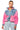 Side View Supernova Mixed Media Denim Bomber In Pink