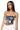 Front View Superstar Sequin Strapless Crop Top