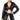 Front View Suspender Cut Out Pleather Blazer