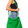 Front View Sutex Woven Oversized Tote In Green