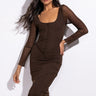 Front View Sweet And Savage Inverted Inseams Mesh Midi Dress