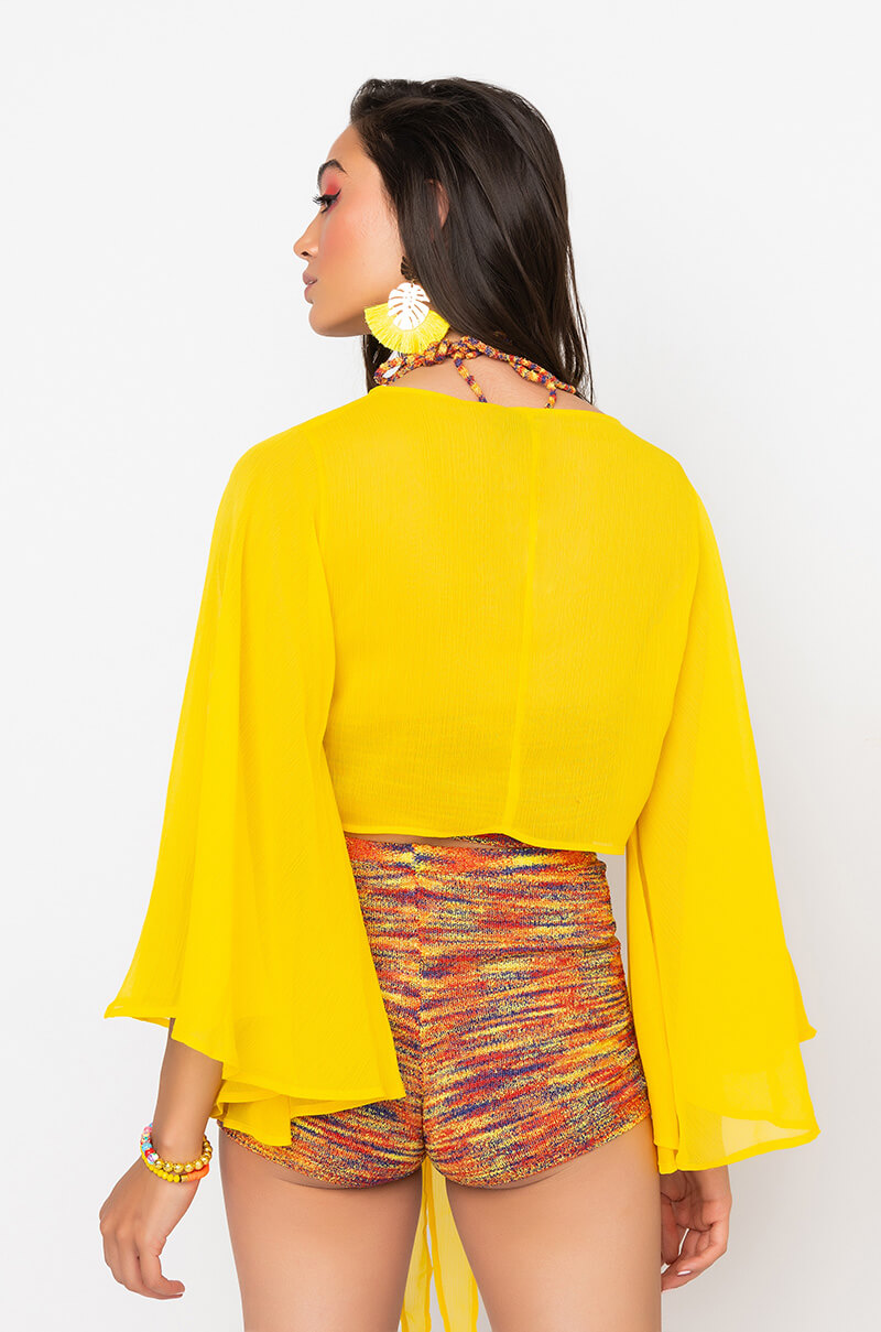 Detail View Sweet Love Wrap Front Chiffon Blouse