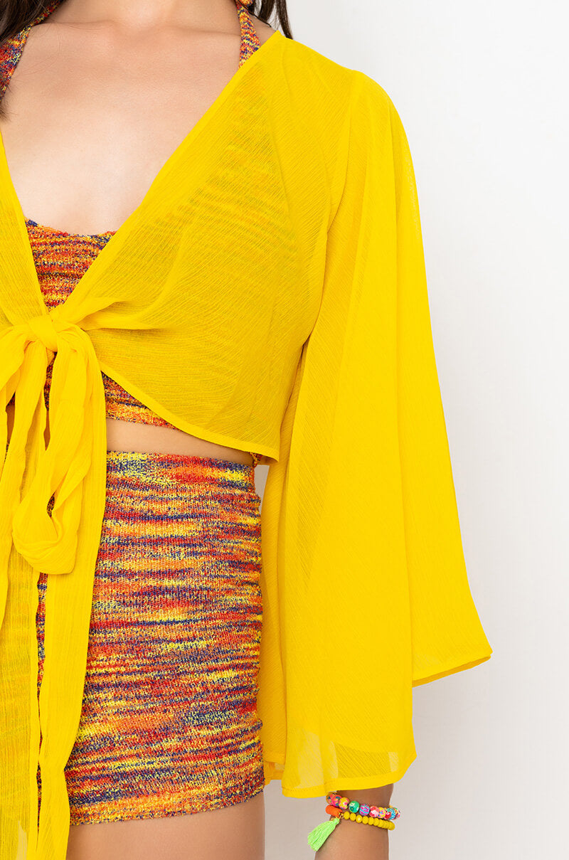 Full View Sweet Love Wrap Front Chiffon Blouse