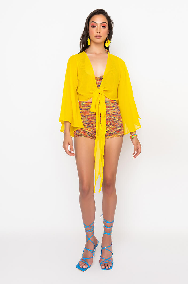 Extra View Sweet Love Wrap Front Chiffon Blouse