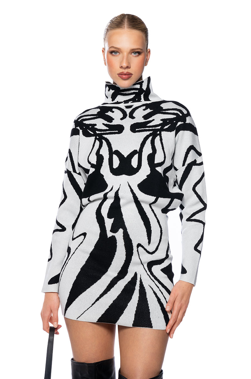 Front View Sweet Mirage Sweater Mini Dress