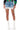 Front View Sweetheart Feather Detail Denim Mini Skirt