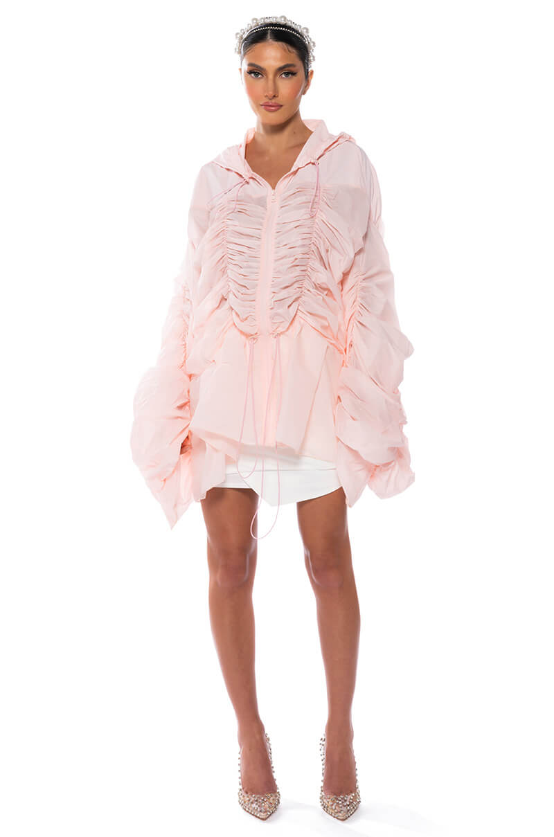 Detail View Sweetie Pie Pastel Ruffle Sports Bomber