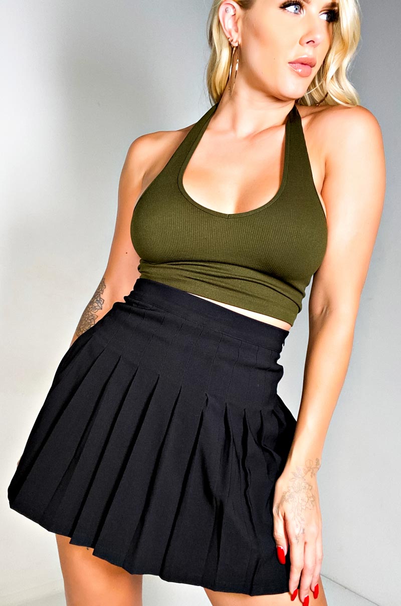 SWISS KISS PLEATED SKIRT BLACK view 0