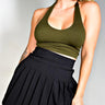 Front View Swiss Kiss Pleated Skirt in Black