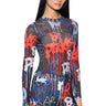 Front View Tag Me Graffiti Embellished Mesh Bodysuit