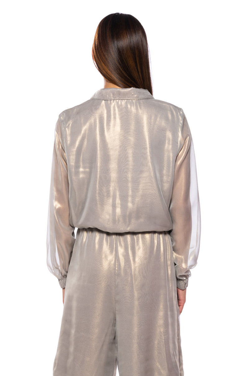 Full View Take A Break Lightweight Parachute Pullover In Grey