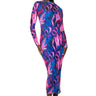 Front View Take A Risk Printed Mesh Maxi Dress